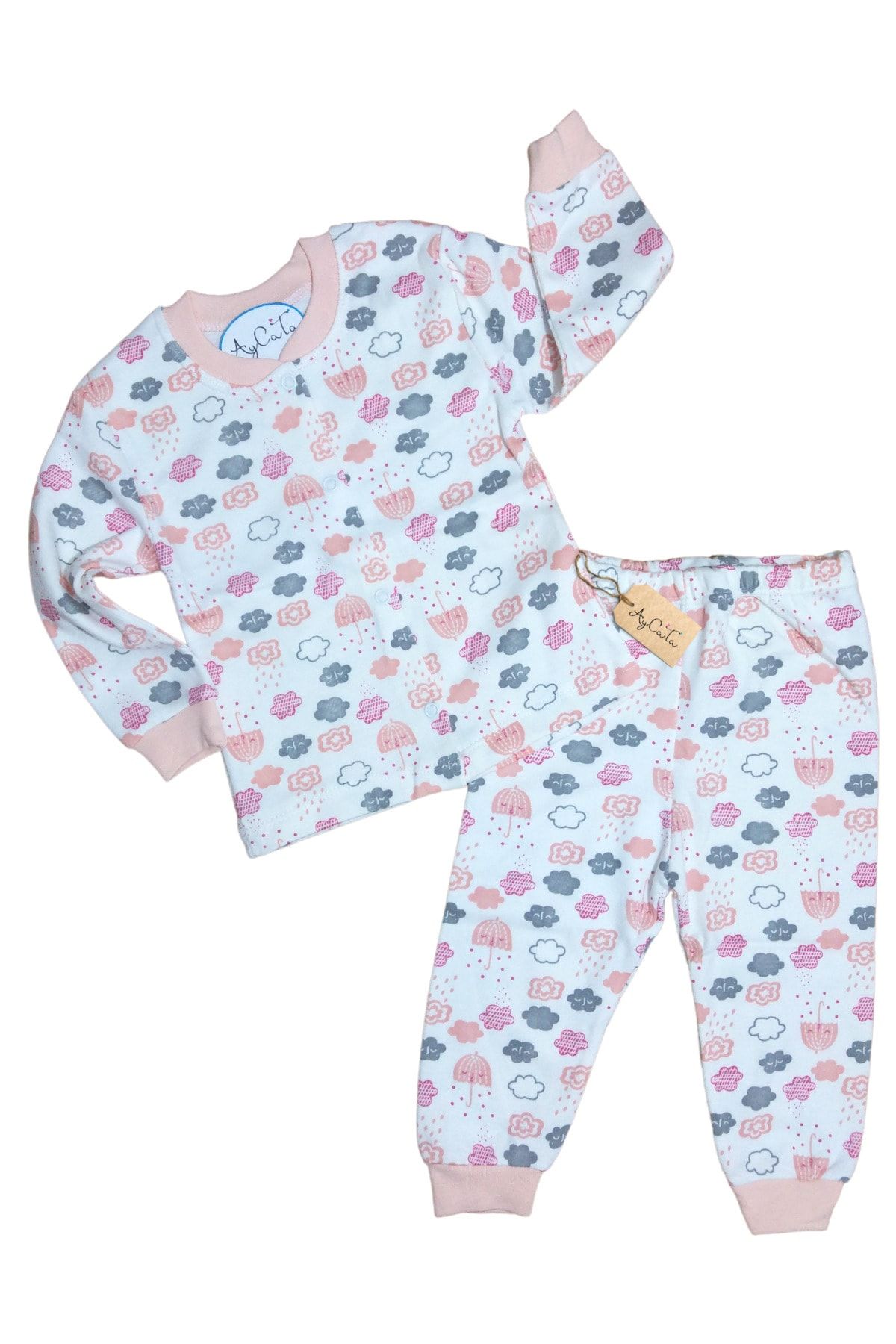 AyCaTa Kız Bebek Çıtçıtlı Pijama Takımı
