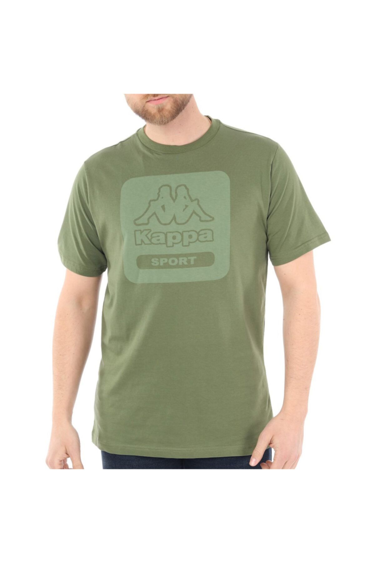 Kappa Erkek Haki Baskılı Spor T-shirt