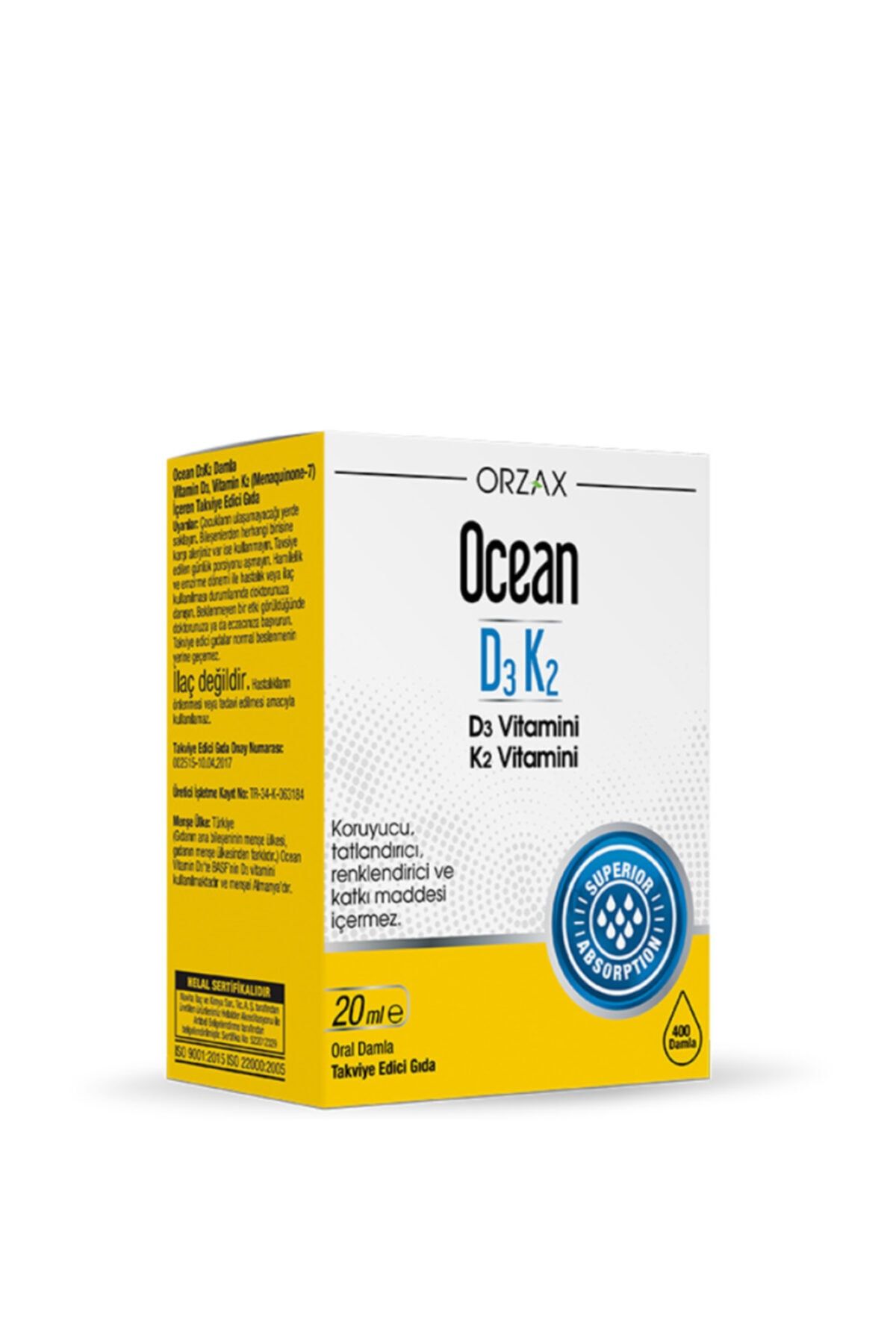 Ocean Orzax Ocean D3K2 Vitamin Damla 20 ml