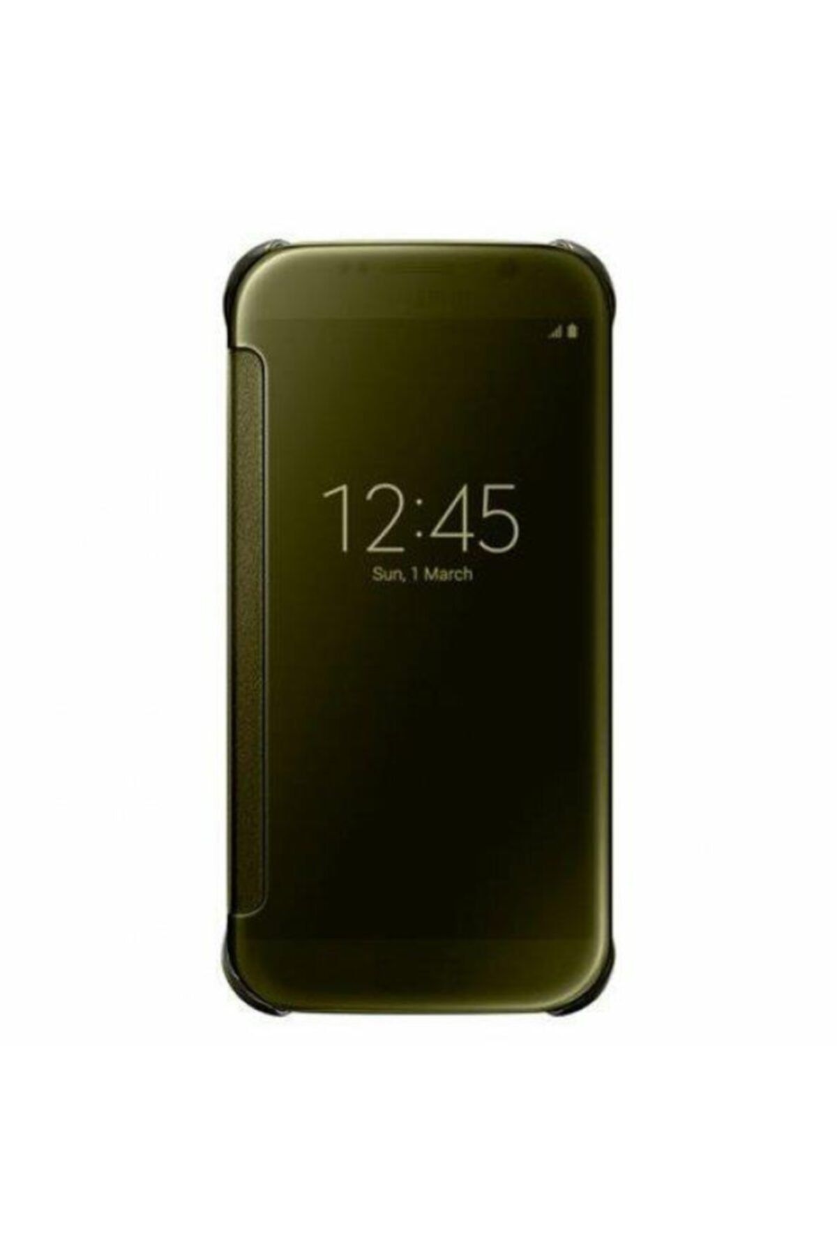 Samsung S6 Clear View Cover Kapaklı Kılıf Gold