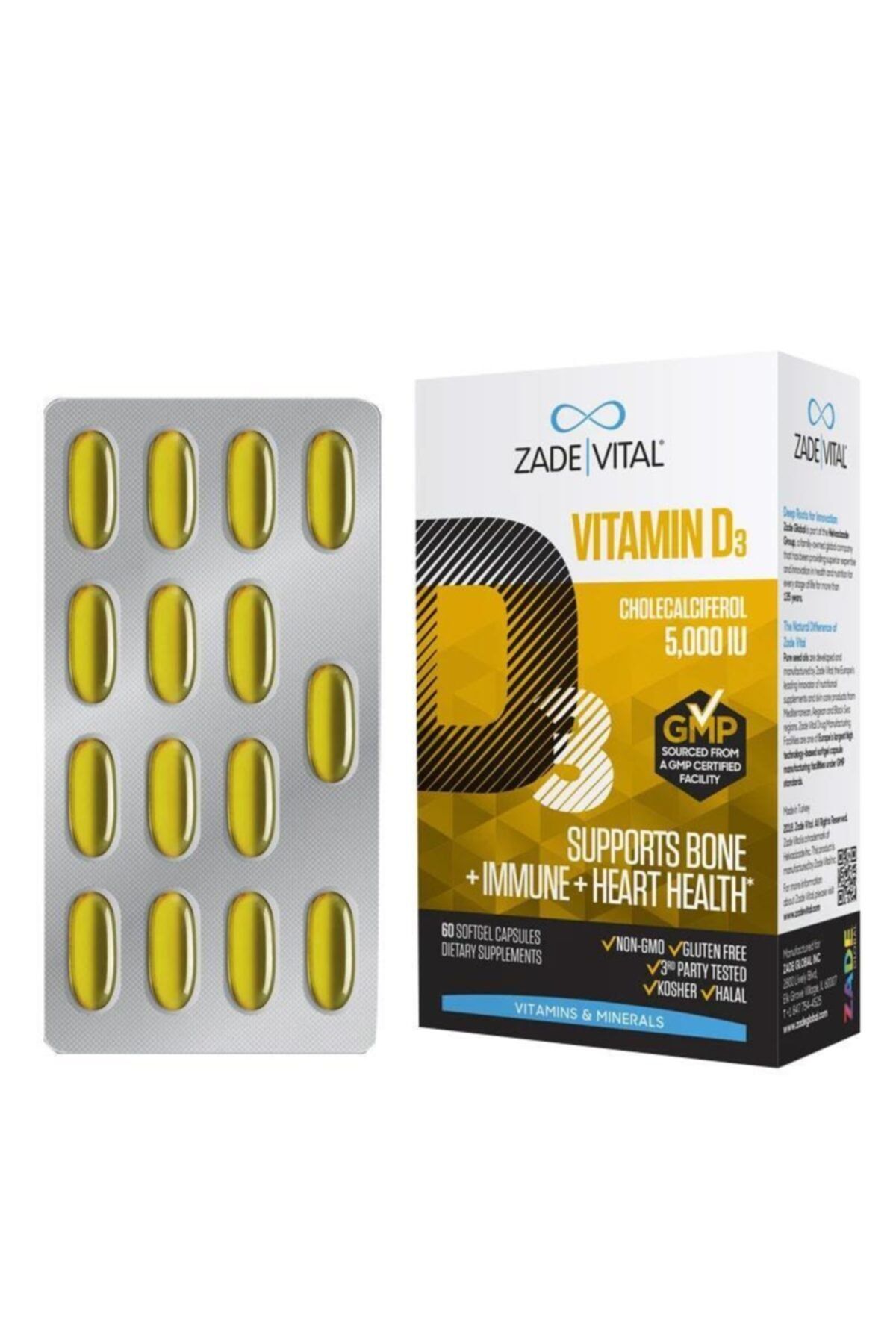 Zade Vital Vitamin D3 30 Yumuşak Kapsül