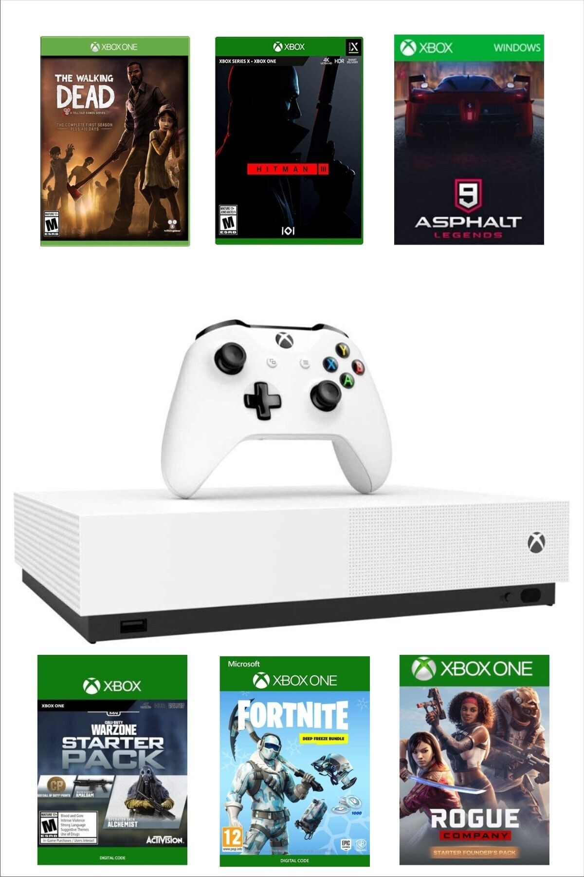 Microsoft Xbox One S 500gb - Teşhir - 10 Dijital Oyun Hediyeli