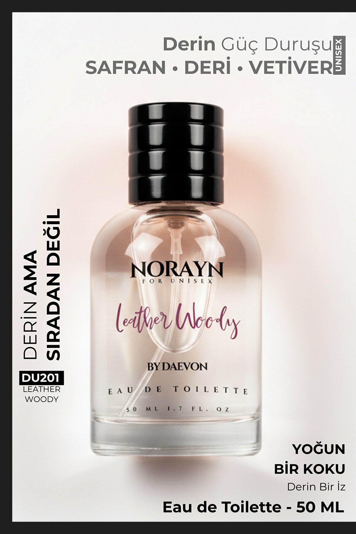 norayn Leather Woody DU201 Unisex Parfüm 50 ml - Safran & Deri Kokusu