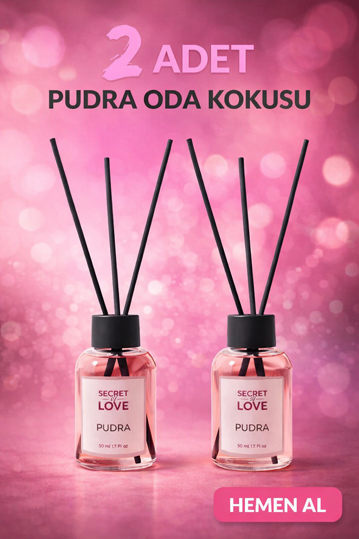 SECRET OF LOVE 2 Li Oda Kokusu Çubuklu Pudra 50 ml - Romantik Kokular