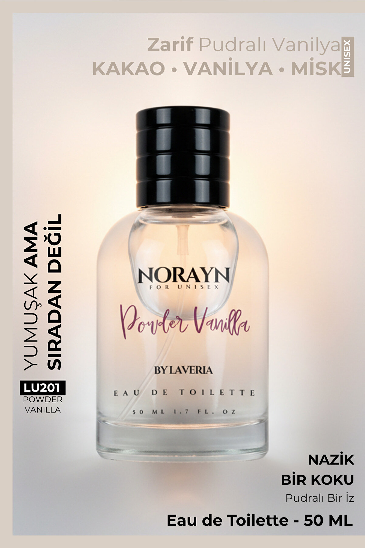 norayn Powder Vanilla LU201 Unisex Parfüm 50 ml - Kakao ve Vanilya Kokusu