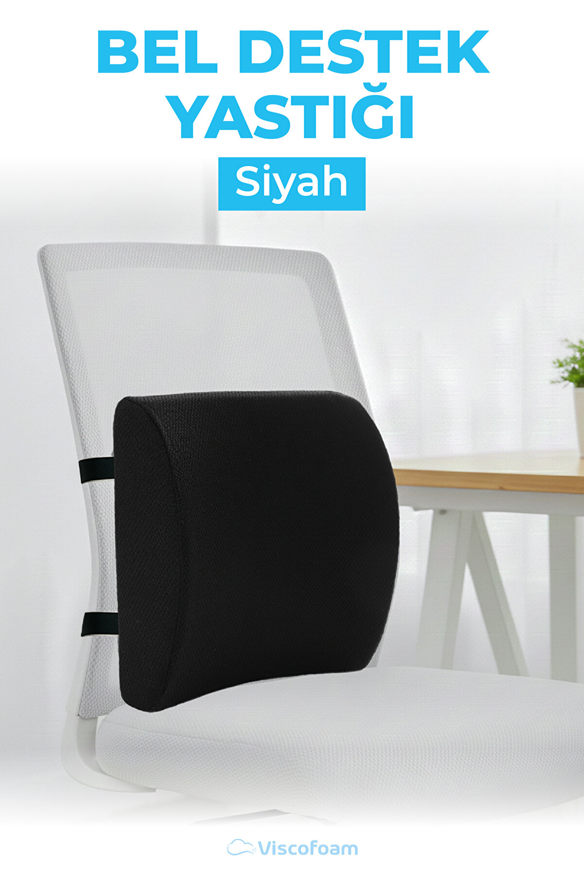 Viscofoam Ortopedik Bel Yastığı - Bel Ağrılarını Giderir, Ofis ve Oyun Koltuğuna İdeal