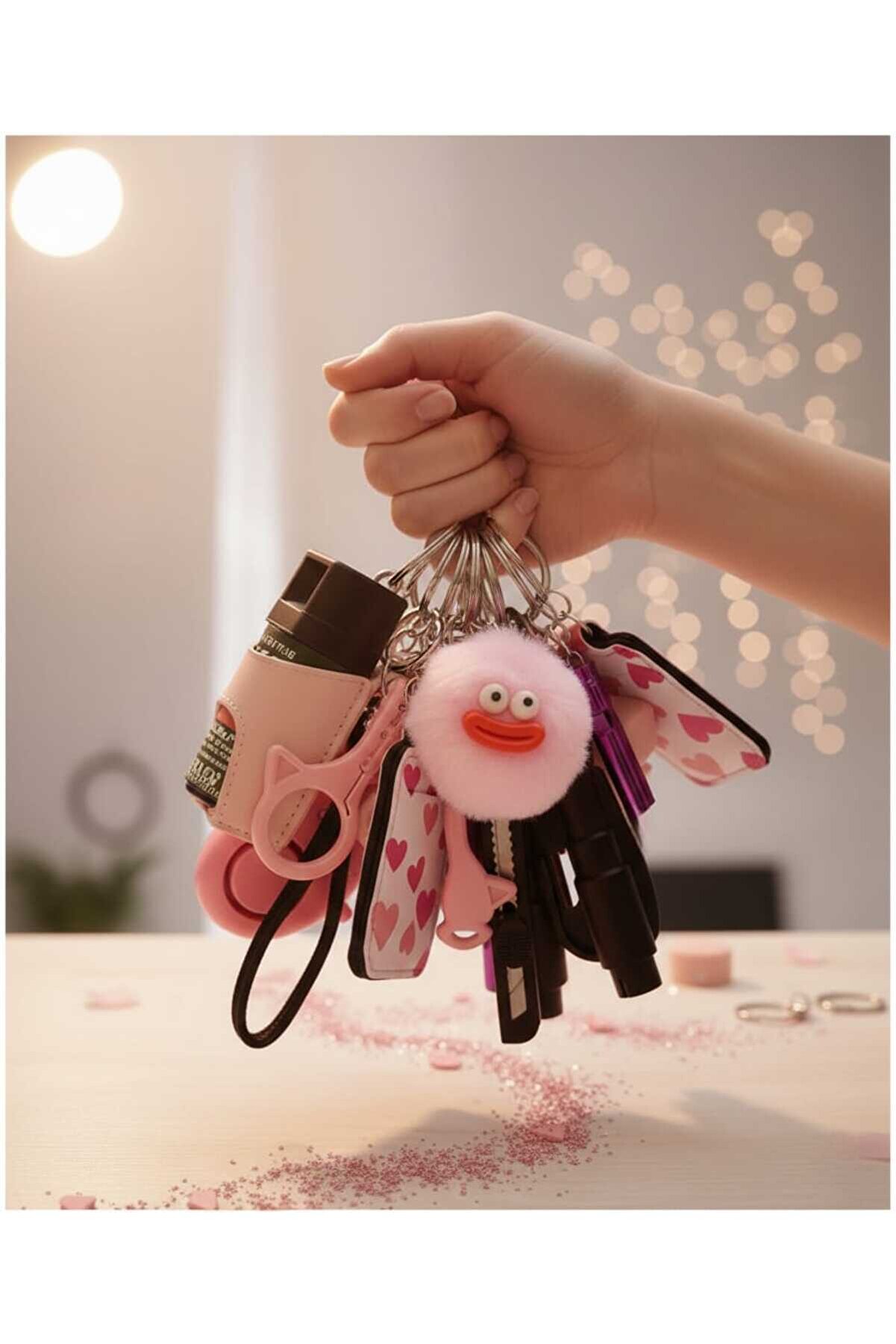 Barbarosshop Kadın Güvenlik Alarm Seti 9 Parça Panik Düdüğü ve Korunma Kiti