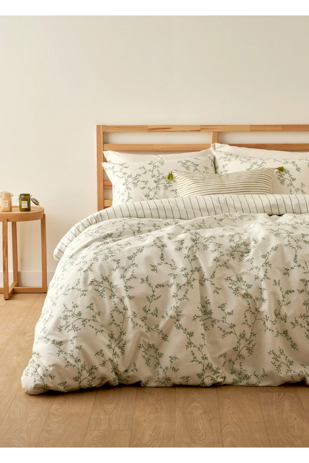 Bella Maison Lauren Pamuklu Çift Kişilik Nevresim Seti Yeşil (200x220 cm)