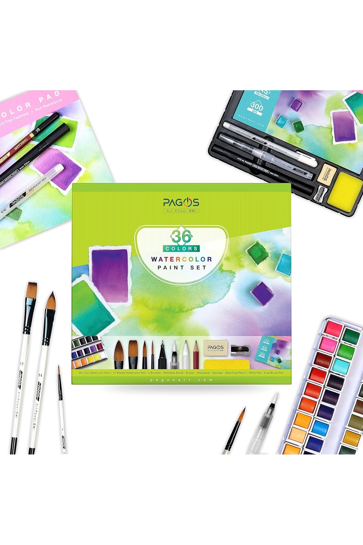 Hype Store Sulu Seti 36 Sabit Pigment Boyama Kutusu Profesyonel Kalite