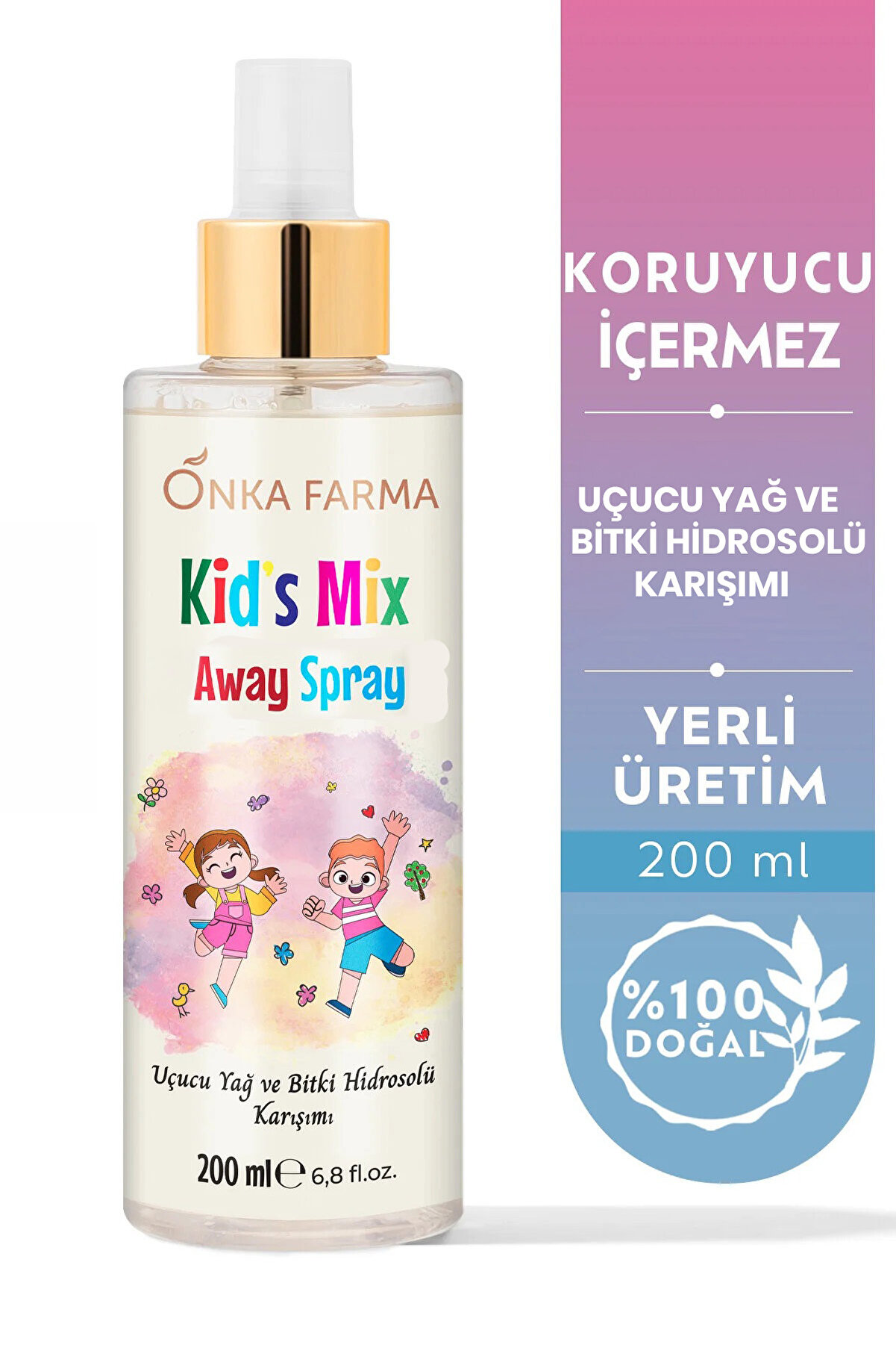 OnkaFarma Kidsmix Sprey 200 ml %100 Doğal Koruyucu Okula Kışa Saç Parazit Tedavisi