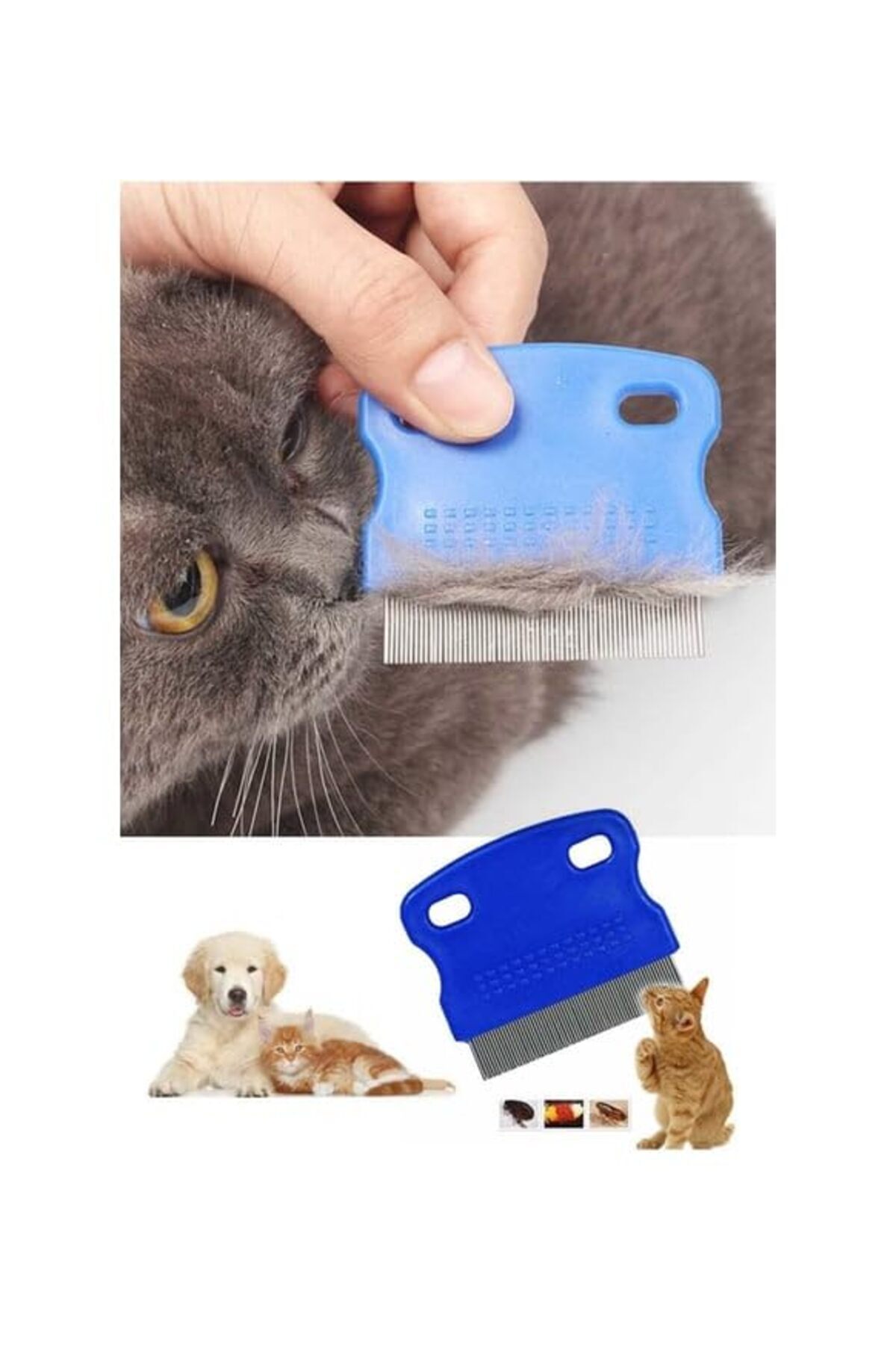 Markentegra Evcil Hayvan Pire ve Bit Tarağı, Tüy Temizleme Aracı