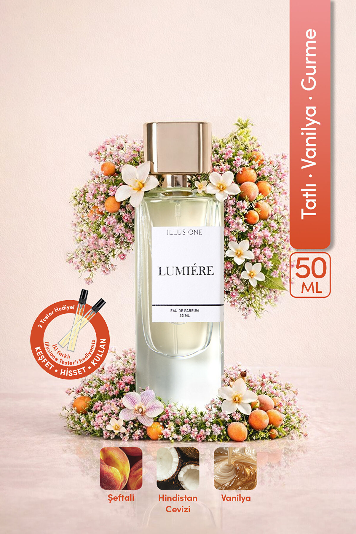 ILLUSIONE FRAGRANCE Lumiére EDP Kadın Parfüm 50ml - Tatlı Vanilya ve Narenciye