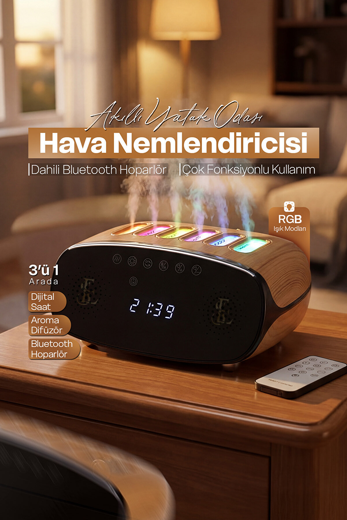EN SİGA Bluetooth Işıklı Aroma Hava Nemlendirici 500ML
