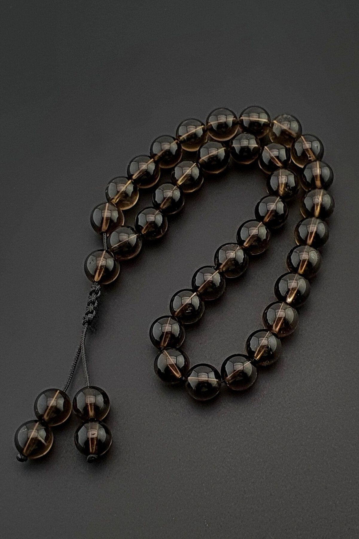 Seven Art Jewelry 33'lü Dumanlı Kuvars Taş Tesbih, 8mm, Erkek Hediye