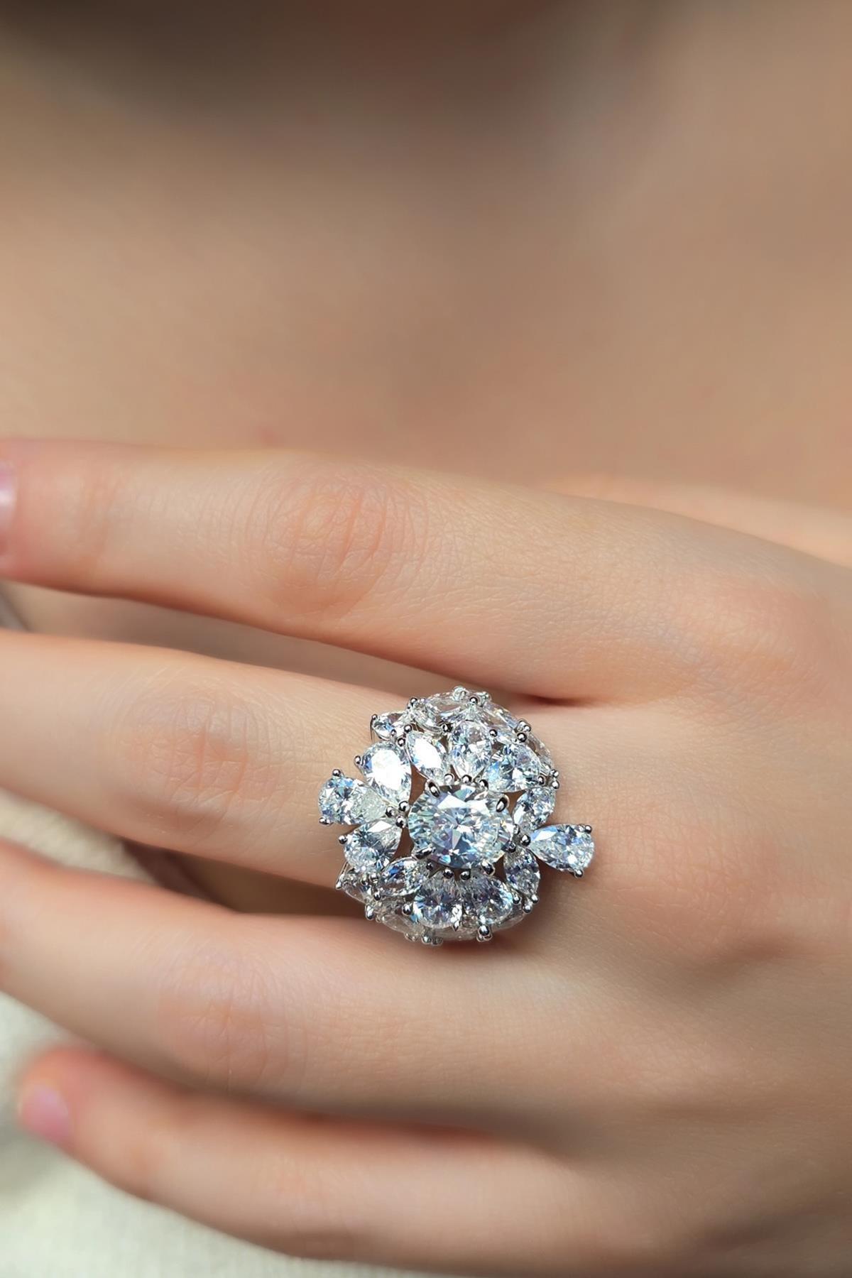 MorMajor Silver Mozanit Ice Queen Gümüş Yüzük | Kadın Gümüş Yüzükler