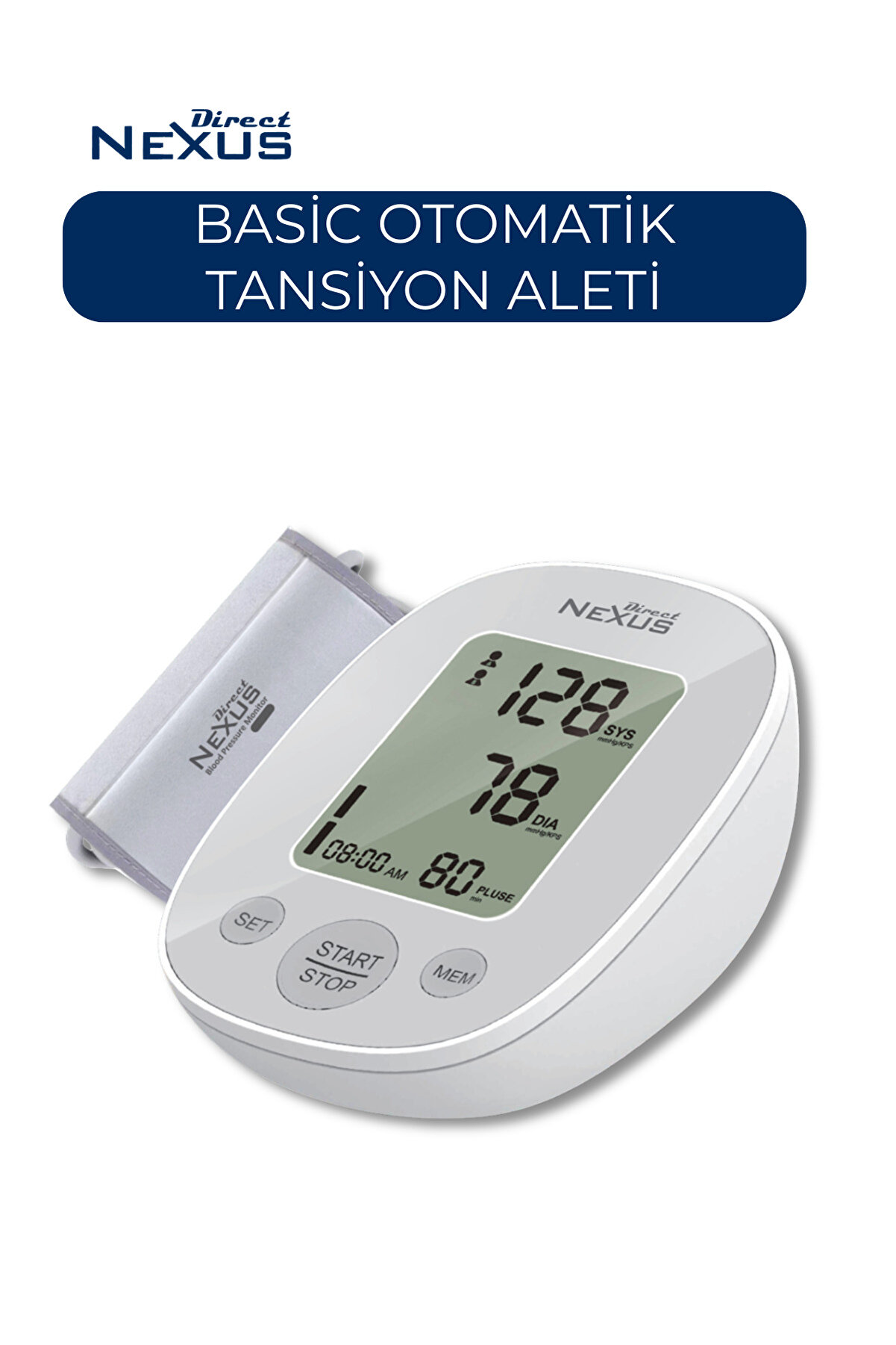 Direct NEXUS Koldan Ölçer Basic Otomatik Tansiyon Aleti | 2 Kullanıcı, 180 Hafıza