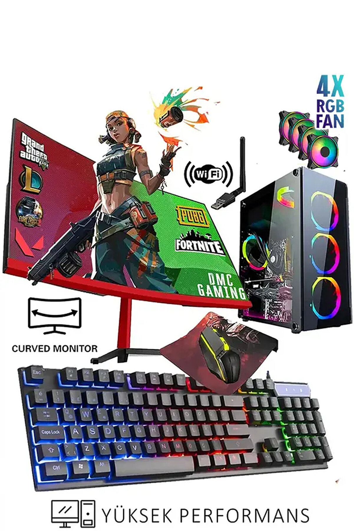 DMC N90x (GTA 5) Oyuncu Masaüstü Bilgisayar - I7-860, 16GB RAM, 256GB SSD, 4GB R7240