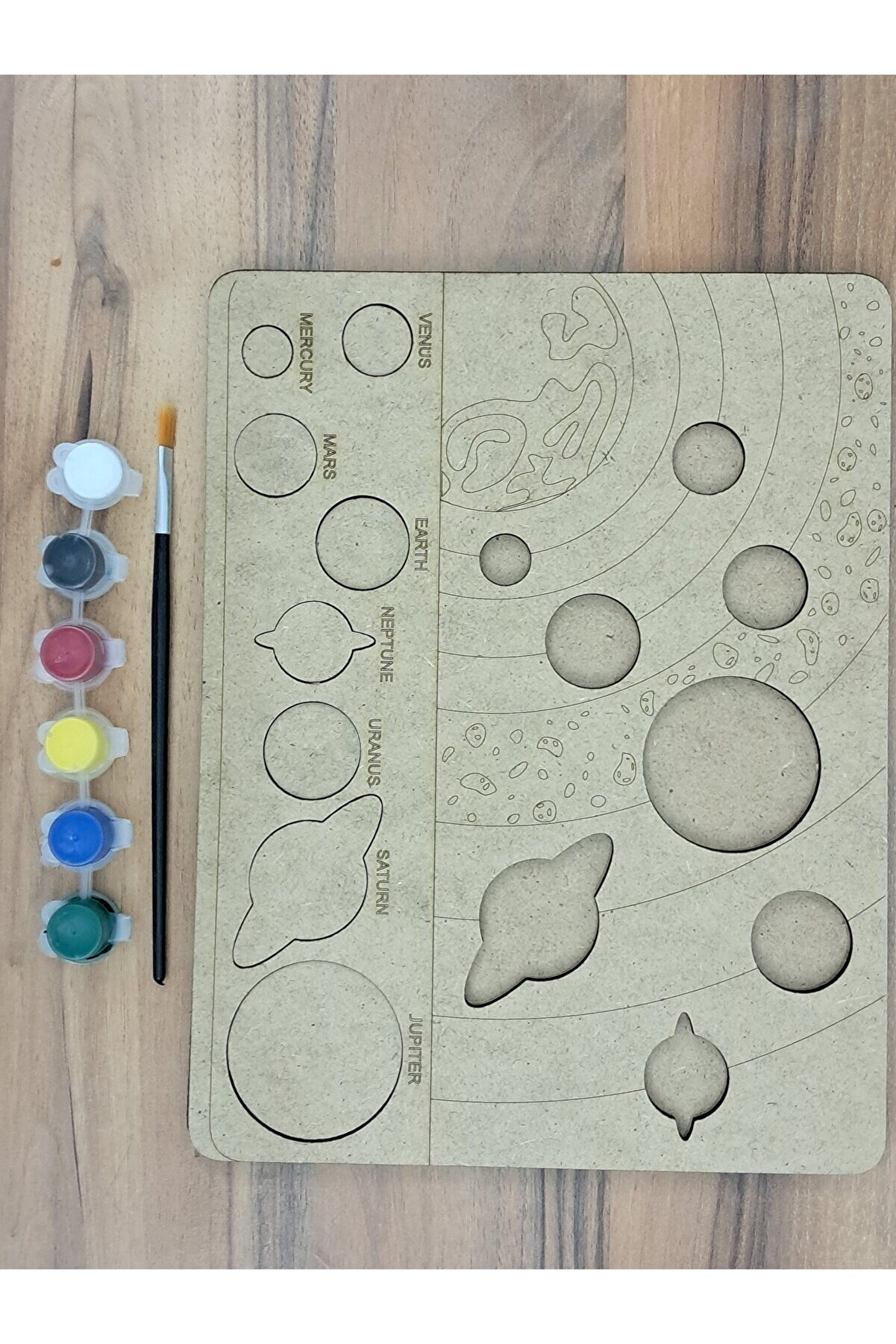 shop Montessori Ahşap Uzay ve Gezegenler Boyama Seti - Çocuk Eğitici Oyuncak