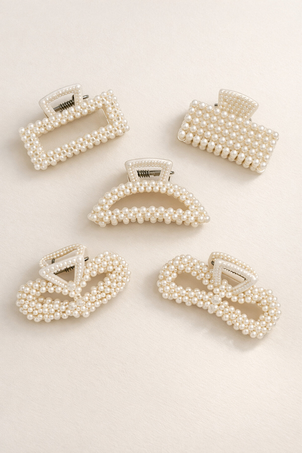 AYMETA 5’li İnci Mandal Toka Seti Beyaz İnci Saç Tokası Kadın Saç Aksesuarı