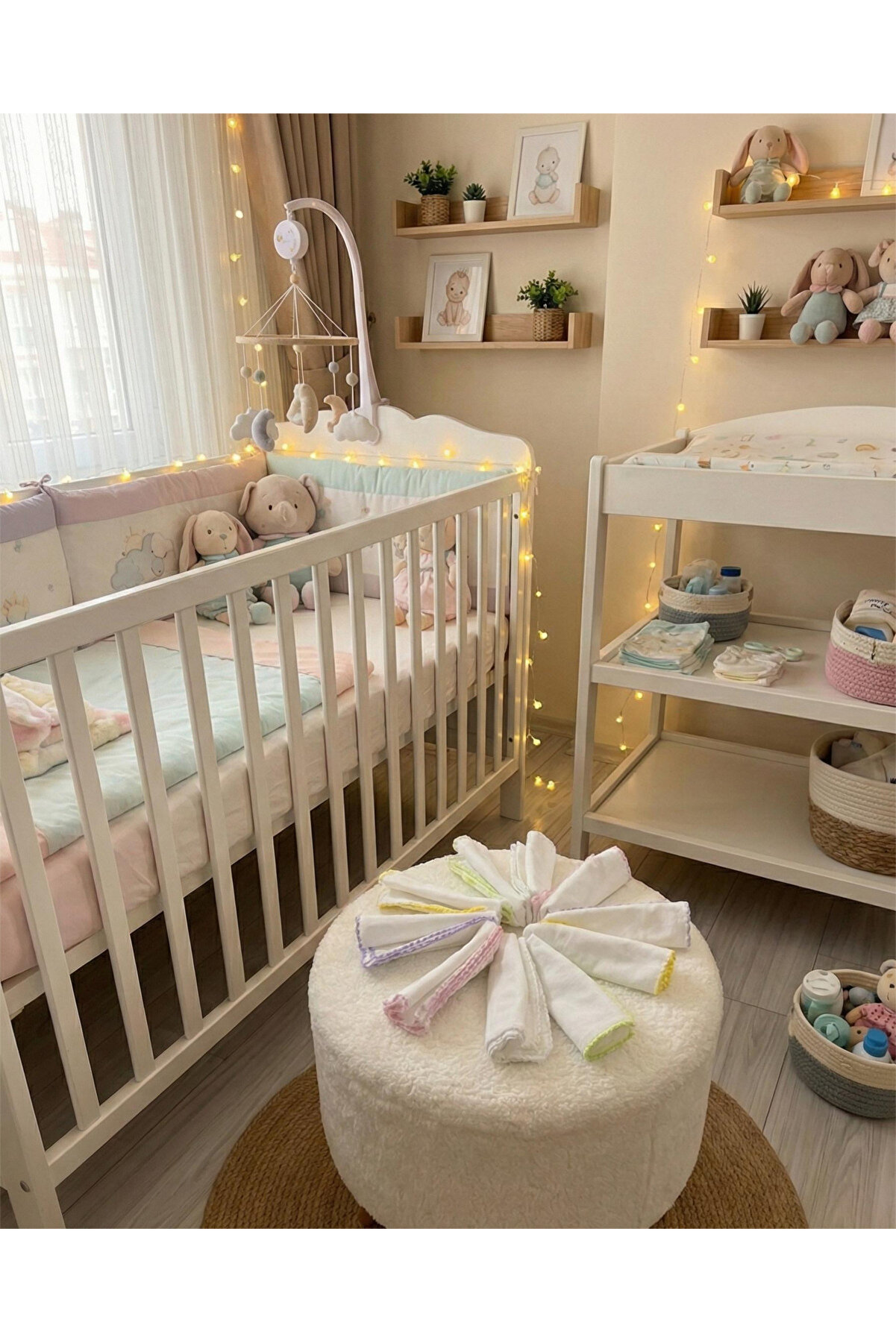 Little Shine 10’lu Pamuk Ağız Bezi Seti - %100 Doğal Pamuk