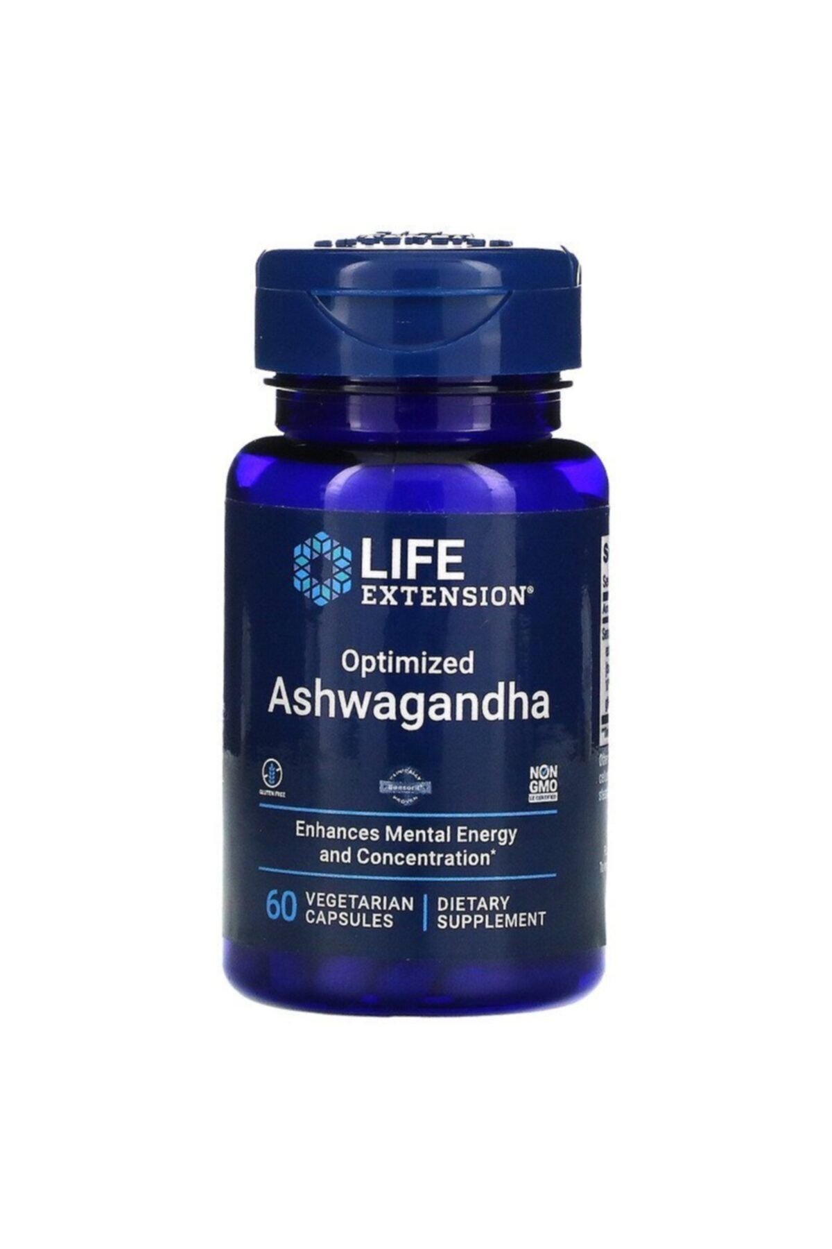 Life Extension Ashwagandha Standardize Esktrat 60 Vegan Kapsül Adaptojen Takviye Edici Gıda