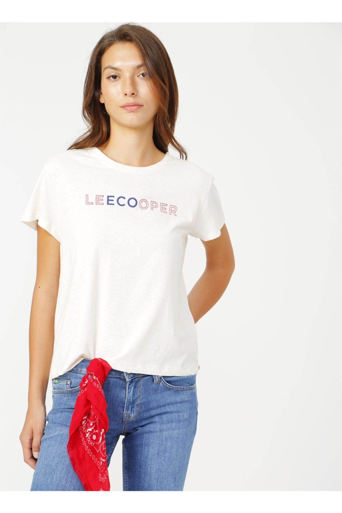 Lee Cooper 202 Lcf 242028 Ekru Kadın T-shirt