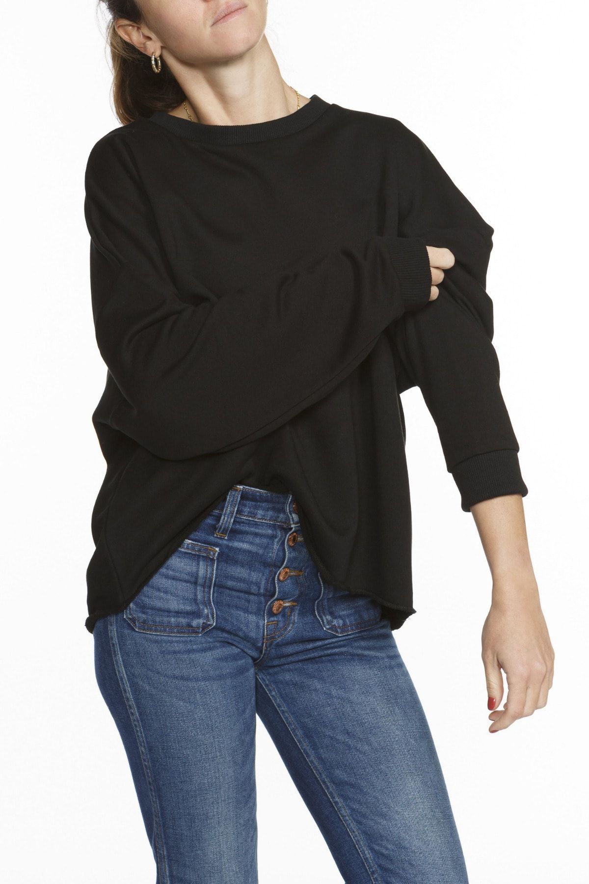 Basic Co Skye Oversized Siyah Sweatshirt