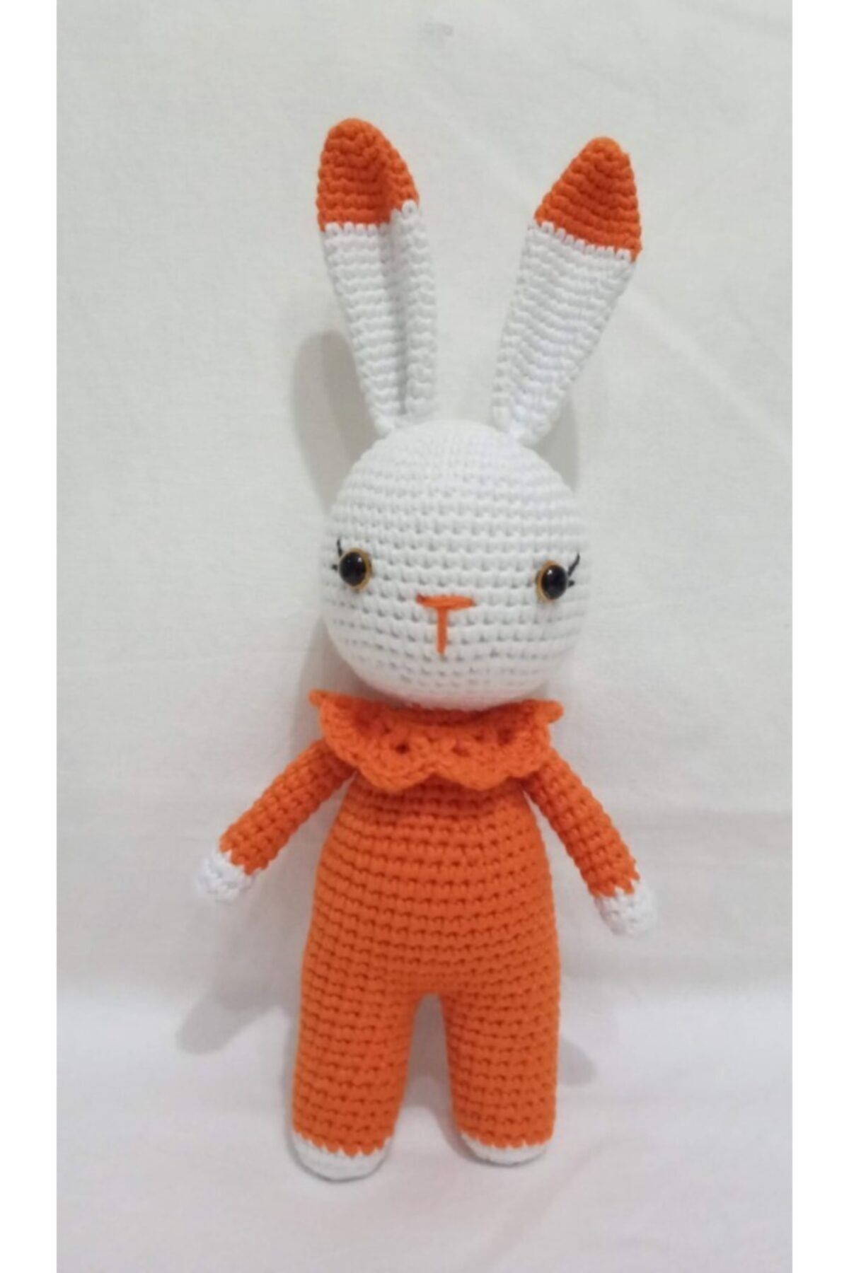 OYUNCAKPARK Turuncu Beyaz Miniş Tavşan Uyku Arkadaşı Amigurumi Organik Oyuncak