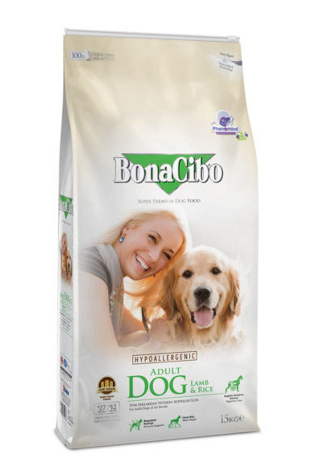 BonaCibo Adult Dog Kuzu Etli Ve Pirinçli Yetişkin Köpek Maması 15 kg