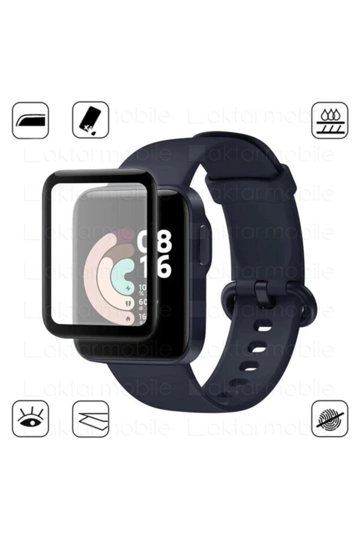 AktarMobile Xiaomi Mi Watch Lite Ekran Koruyucu 3d Tam Kapatan Kavisli Ppma