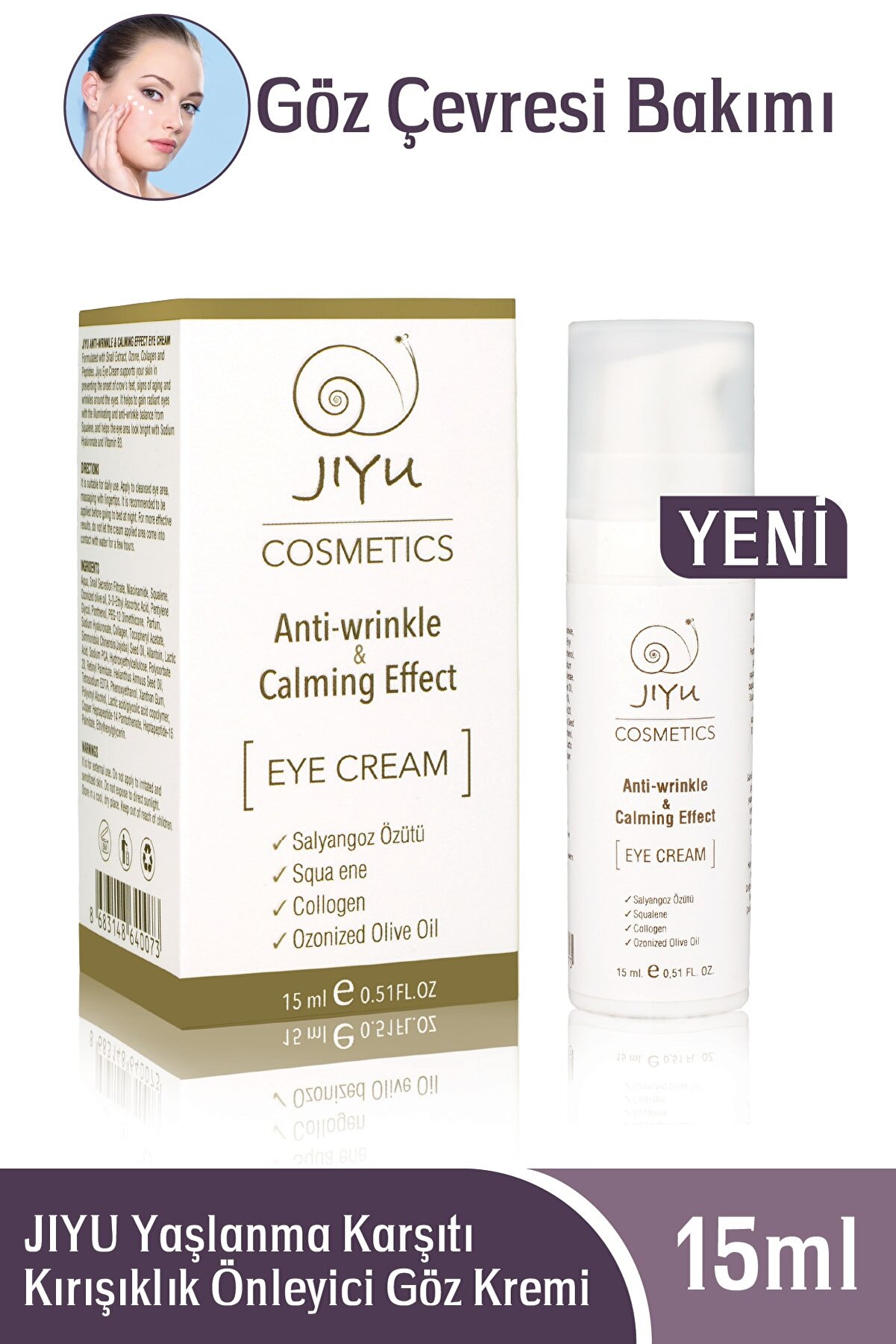 JIYU Anti-aging & Calming Effect Eye Cream Yaşlanma Karşıtı Kırışıklık Önleyici Göz Kremi 15 Ml.