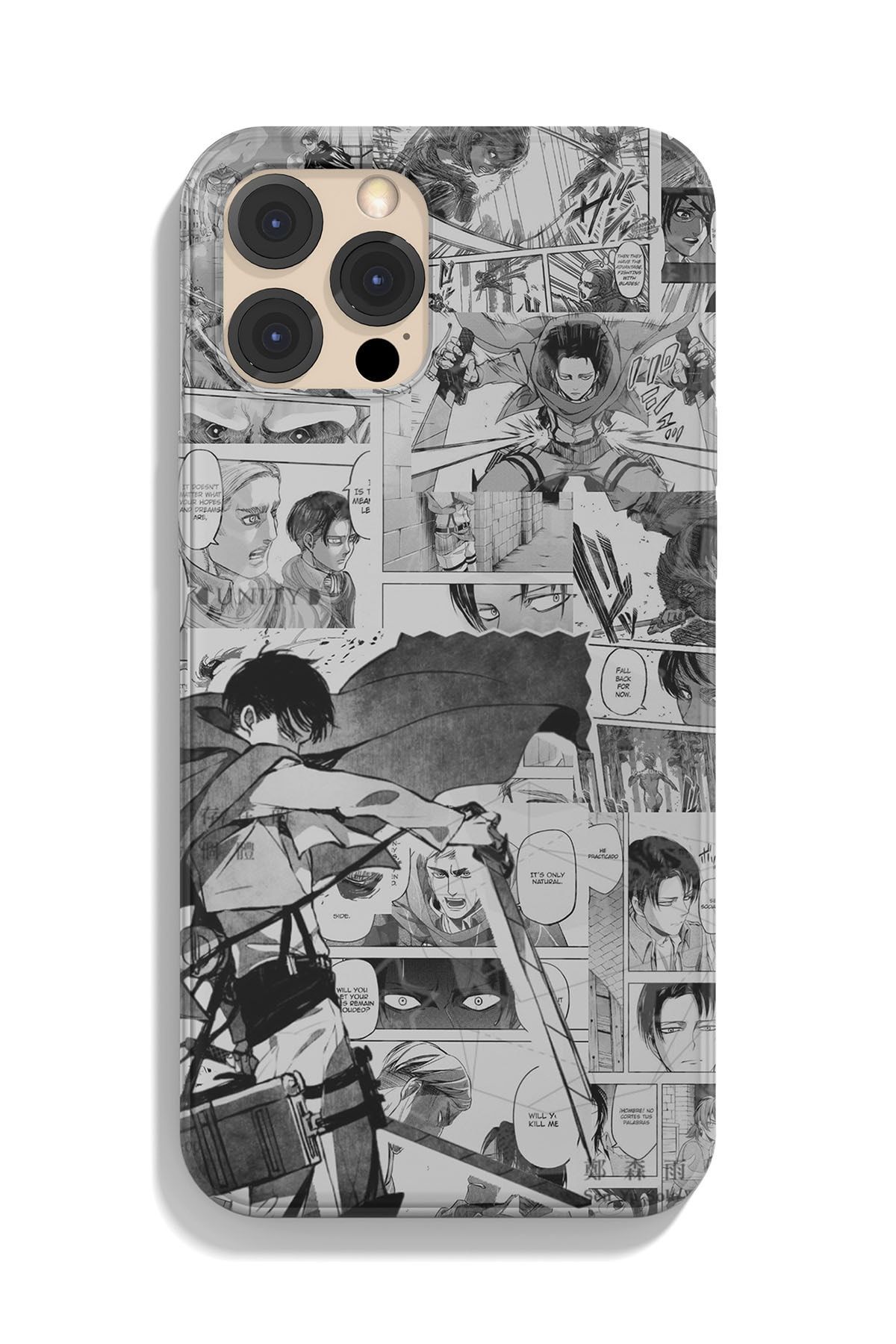 Modiwa Design Apple Iphone Uyumlu Levi Ackerman Attack On Titan Siyah Kaba Baskılı Anime Telefon Kılıfı
