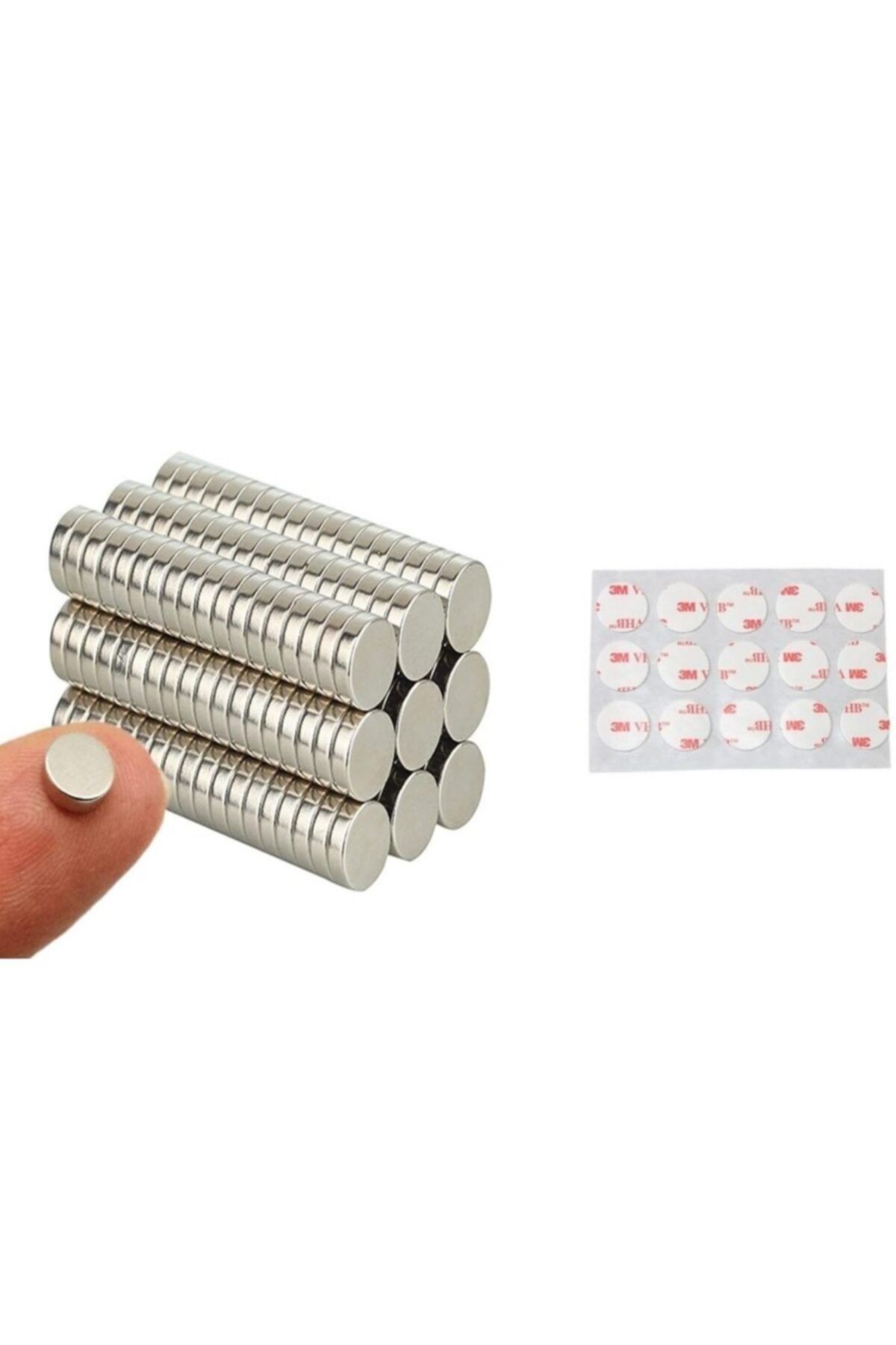 Hdg Yapışkanlı Yuvarlak Neodyum Mıknatıs D10x3 Mm Çap - 50 Adet - Güçlü Neodyum Mıknatıs Magnet