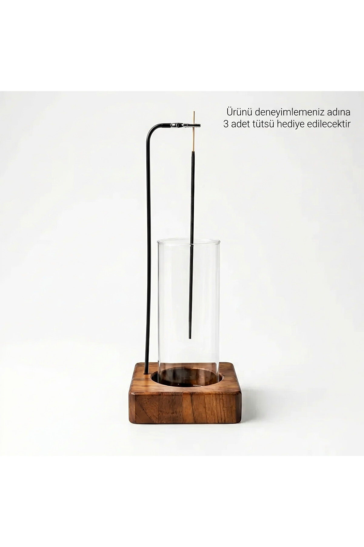 Woodique El Yapımı Ahşap Tütsülük - 10x27 cm Dekorasyon ve Meditasyon Aksesuarı