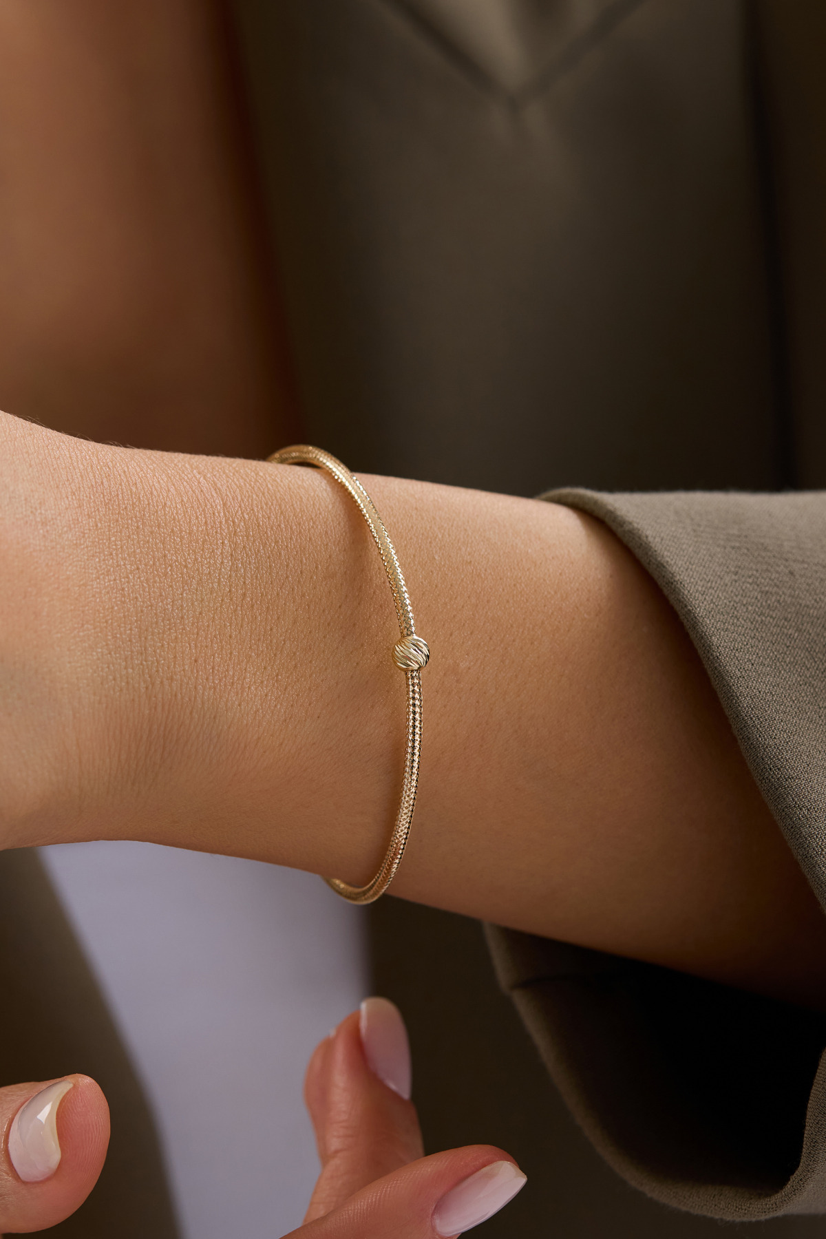 Bayar Gold 14 Ayar Altın İtalyan Tek Dorikalı Esnek Bilezik