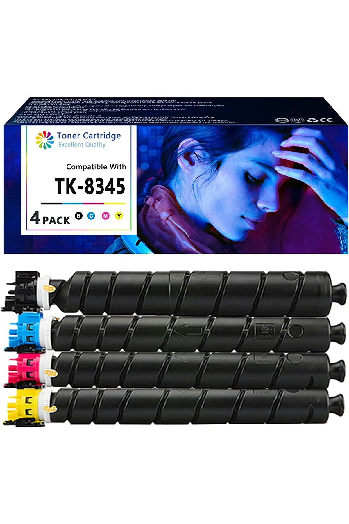 Kyocera TK8345 Compatible 4-Color Toner Set for Taskalfa 2552ci/2553ci