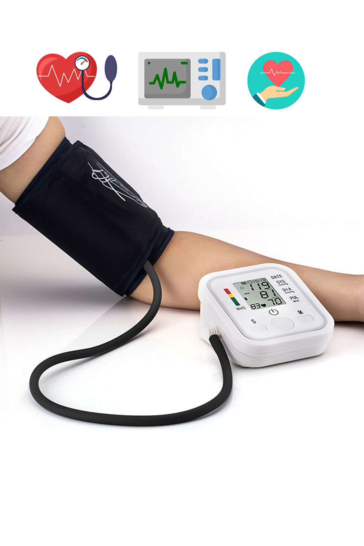 Allians Dijital Kol Tansiyon Ölçer - Kalp Atış ve Nabız Takibi ile Sağlık Monitörü