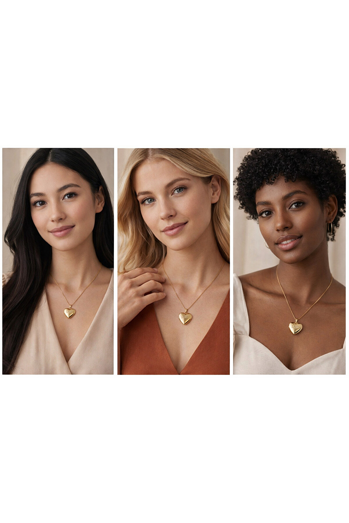 Smoketakı Açılır Kalp Madalyon Kolye – Fotoğraf İçin Özel Tasarım