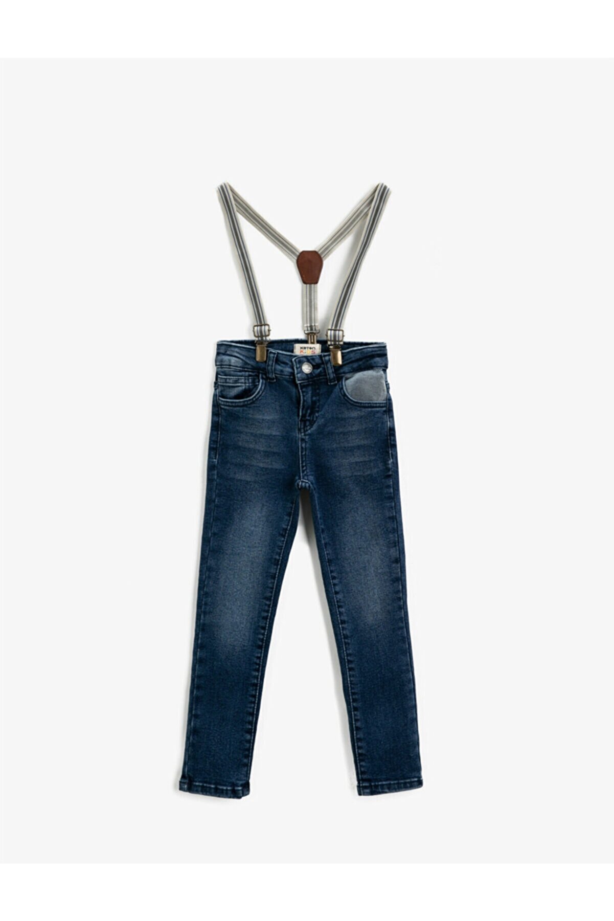 Koton Pantolon Askılı Düğmeli Cepli Jean