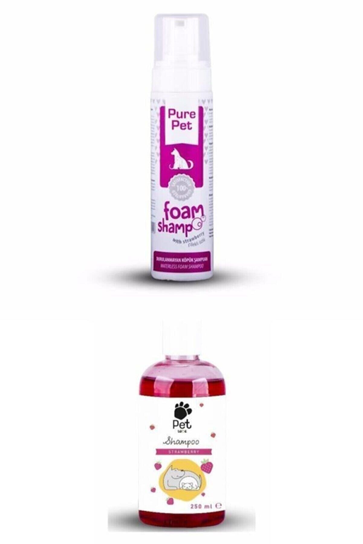 Pet Love Pure Pet Çilek Kokulu Kedi & Köpek Şampuanı Seti 250+225 Ml