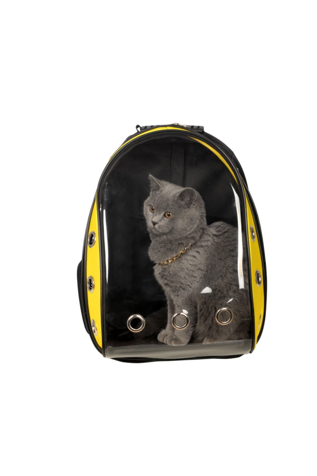 Tropheus çanta Astronot Kırılmaz Şeffaf Kedi Köpek Taşıma Çantası 42 X 22 X 33 Cm Sarı