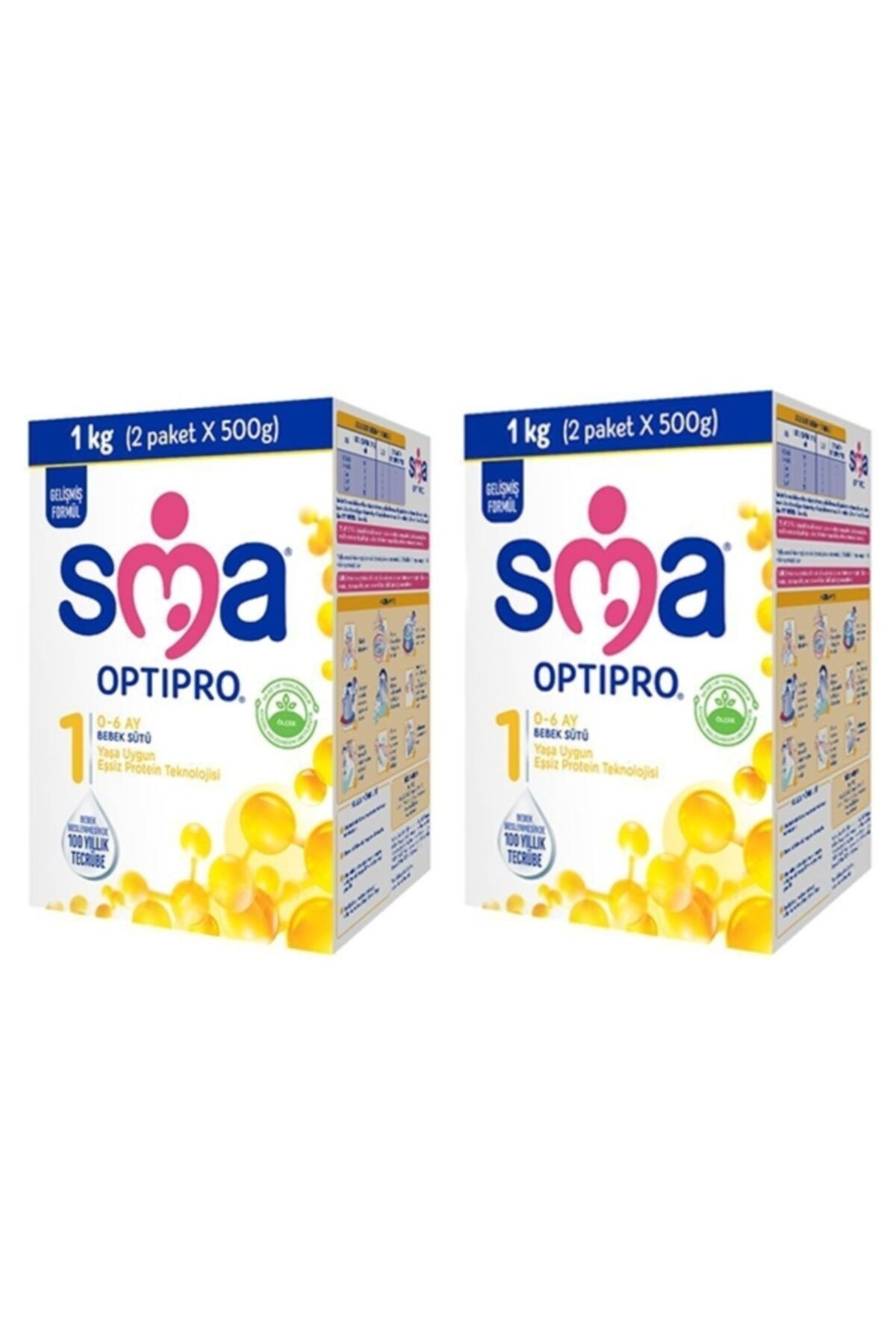 SMA Optipro Probiyotik 1 0-6 Ay Bebek Sütü 1000 Gr X 2 Adet
