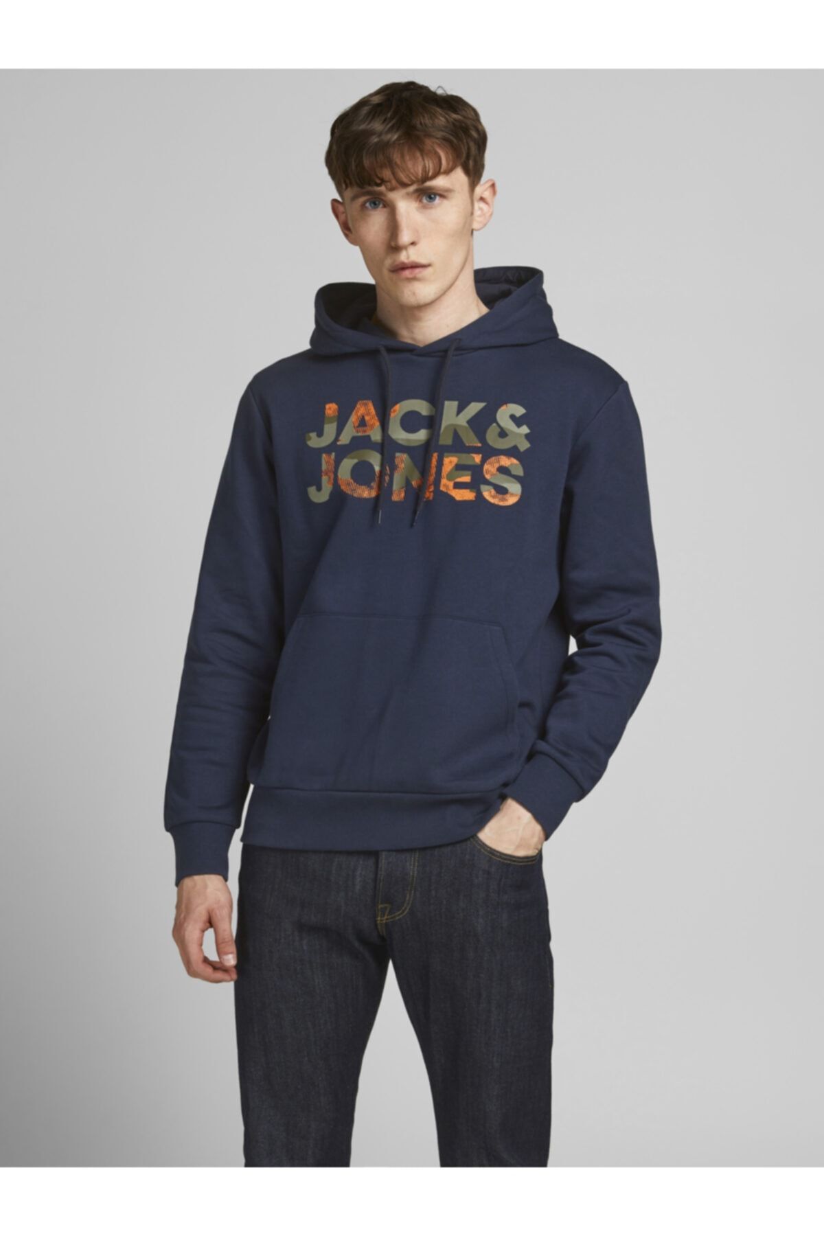 Jack & Jones Kapüşonlu Logolu Sweatshirt 12189147 Jjsoldıer