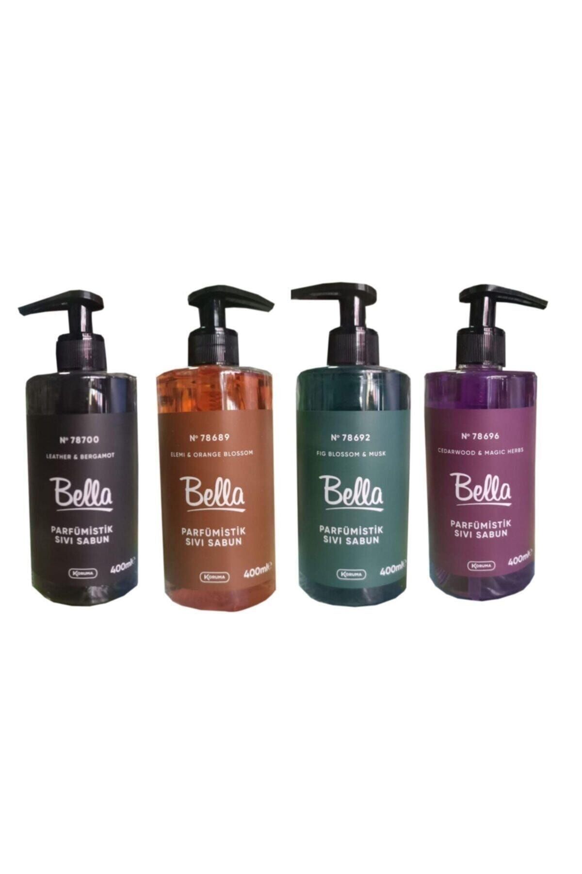Bella Parfümistik Sıvı Sabun 400 ml Seti Leather&bergamot/cedarwood &magic Herbs/fig Blossom & Musk/