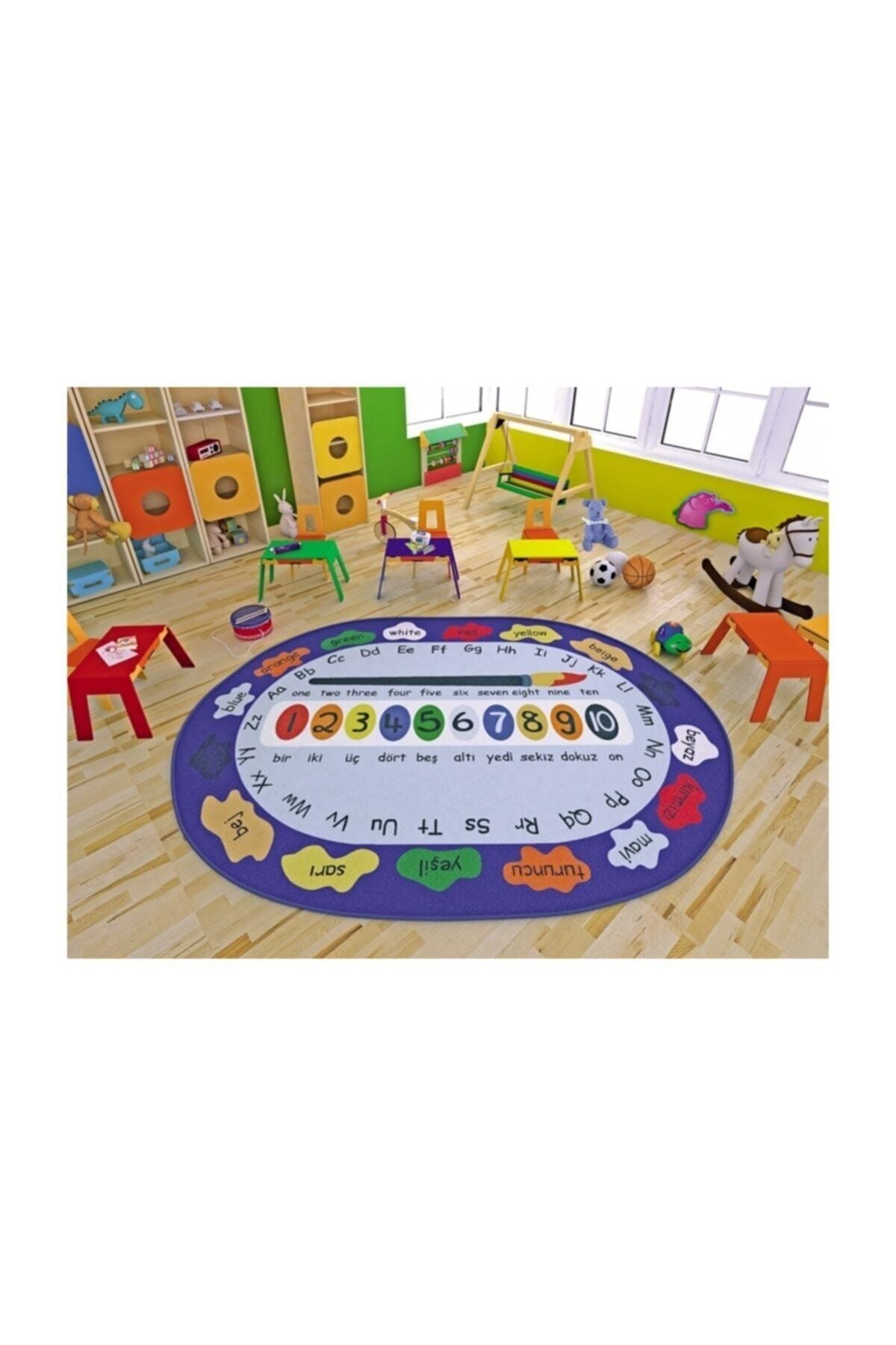 Confetti Paint Çocuk Odası Anaokulu Kaymaz Eğitici Oyun Halısı