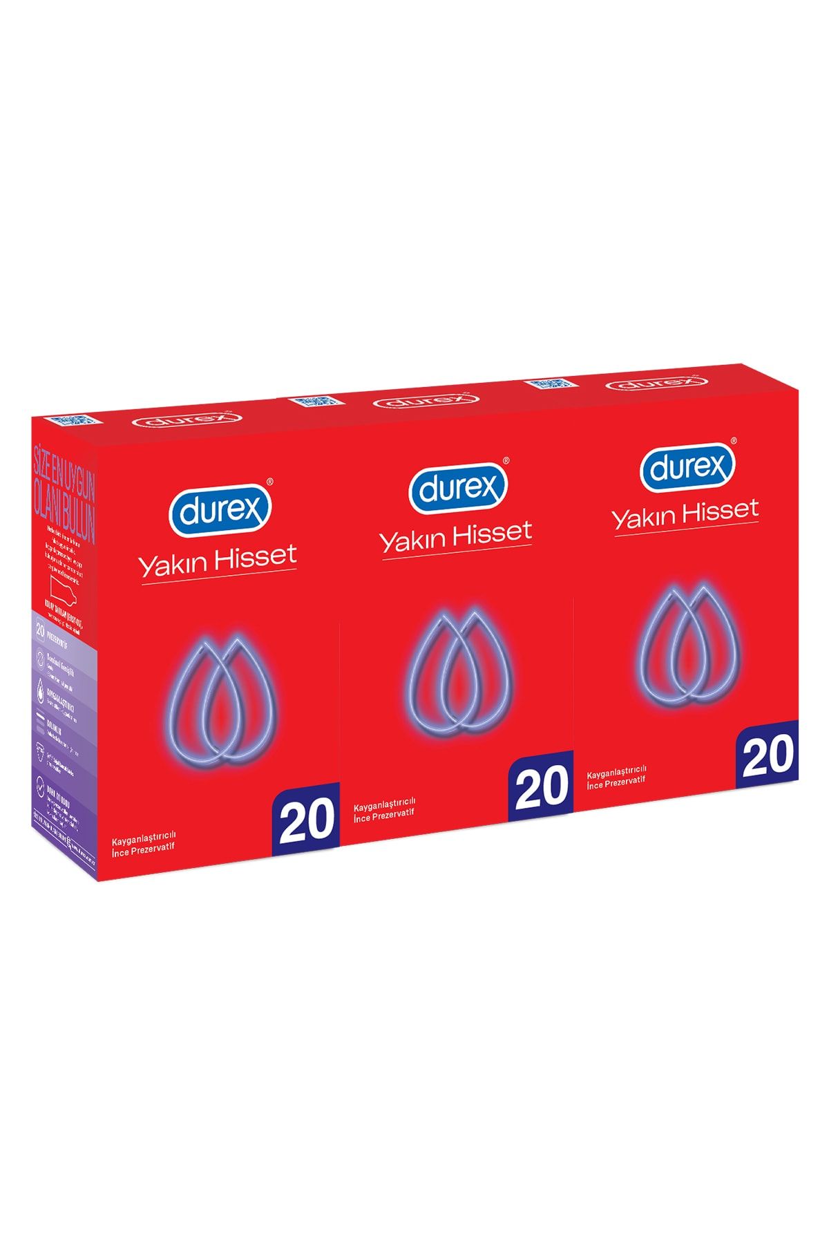 Durex Yakın Hisset Kondom 20 Li X 3 Adet (60 Adet).