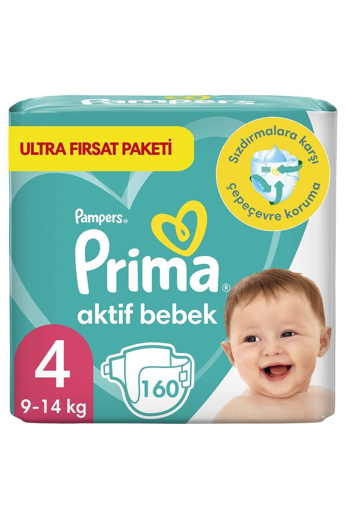 Prima Bebek Bezi Aktif Bebek 4 Beden 160 Adet Ultra Fırsat Paketi x2 ( 80x2 )