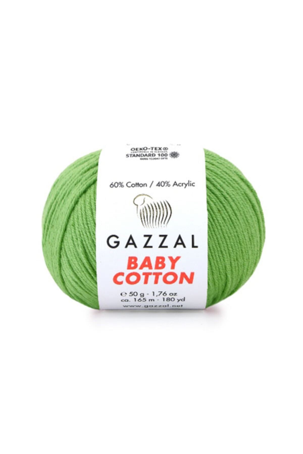 Gazzal Baby Cotton Amigurumi Ipi Açık Çimen - 3448 - 50 Gr. Punch Ipi