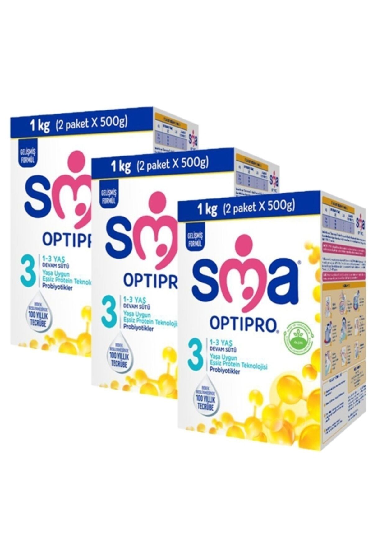 SMA Optipro Probiyotik 3 1- 3 Yaş Devam Sütü 1000 Gr X 3 Adet