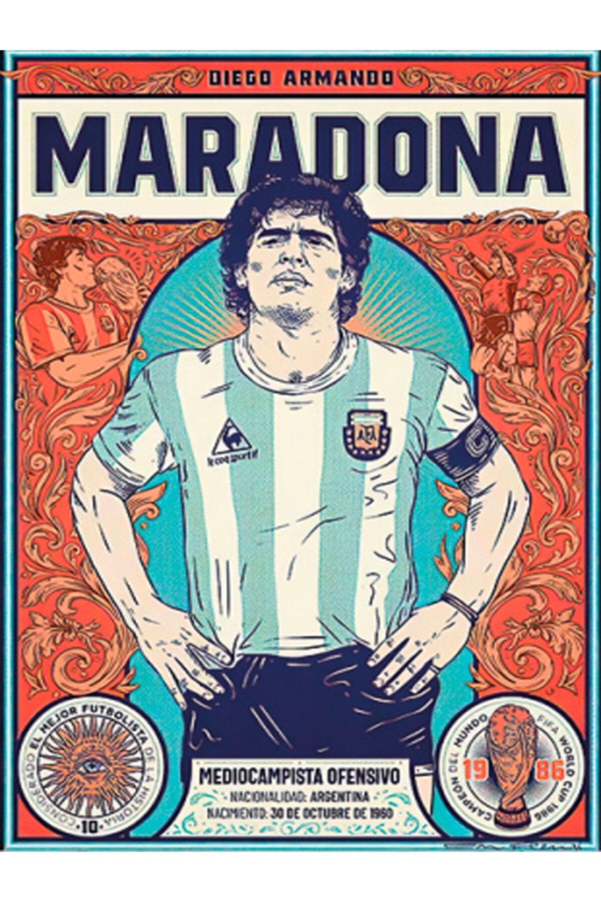 Hayal Poster Maradona Retro Ahşap Poster